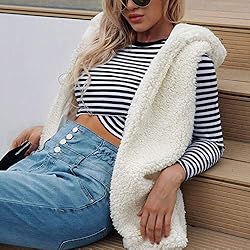 LISTHA Fluffy Hooded Vest Coat Women Sleeveless
