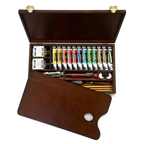 Royal Talens - Rembrandt Oil Colour Box - Professional Edition in Wooden Chest - With Paints, Palette, and Brushes