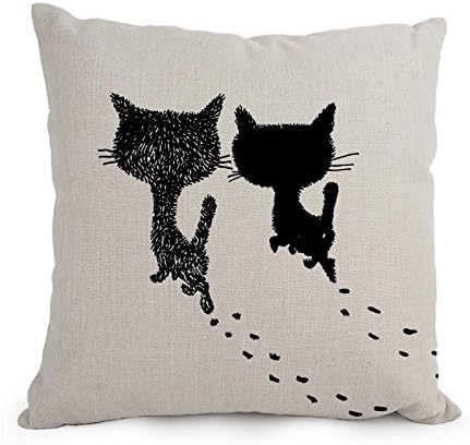 TEEA 18 X 18 Inches / 45 By 45 Cm Cat Christmas Pillowcase Double Sides Is Fit For Chair Festival Floor Gf Drawing Room Kids Boys
