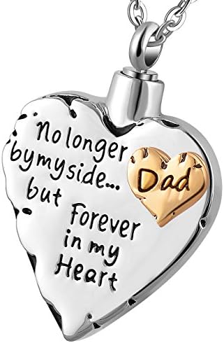 memorial necklace for mom,dad,pet,no longer by my side forever in my heart cremation pendant jewelry