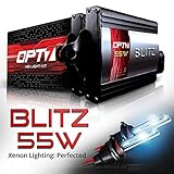 OPT7 Blitz 55W H11 H8 H9 HID Kit - 5X Brighter - 4X Longer Life - All Bulb Colors and Sizes - 2 Yr Warranty [8000K Ice Blue Xenon Light]