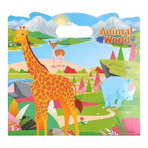 Reusable Animal Sticker Book for Toddlers and Kids | Ages 2-4, 3-5 | Jelly Stickers Activity for Boys and Girls 1-3,4-8 | Quiet Busy Book | Road Trip Car Airplane Travel Toys.