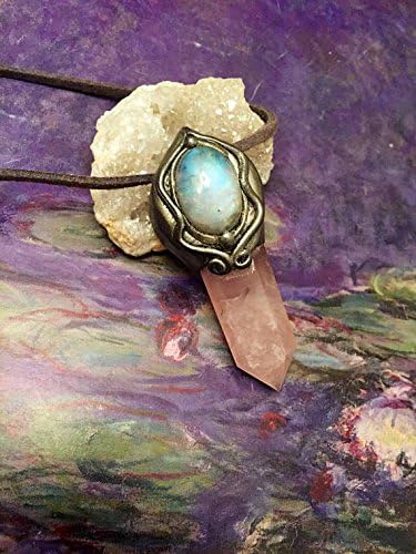 Alice in wonderland. Blue Moonstone Necklace Pendant. Rose Quartz Necklace. Rainbow Moonstone Jewelry. Romantic Jewelry