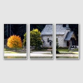 Framed Canvas Wall Art for Living Room, Bedroom Beautiful Nature Norway Landscape Canvas Prints for Modern Home Decoration Ready to Hang - 16"x24"x3 Panels