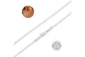 925 Sterling Silver Chain Necklace for Women, 1.5MM/2MM Rope Chains Silver Chain for Women Sturdy Durable Women's Chains Neck