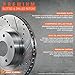 Max Brakes Premium Slotted|Drilled Rotors w/Ceramic Brake Pads Front Performance Brake Kit KT028131 [Fits:1998-2003 Infiniti QX4 | 1999-2004 Nissan Pathfinder]