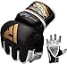 RDX MMA Gloves for Grappling Martial Arts Training, Approved by SMMAF, Genuine Cowhide Leather Sparring Mitts, Good for Kickboxing, Muay Thai, Cage Fighting, Punching Bag & Combat Sports