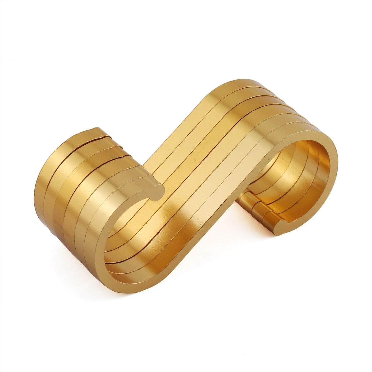 JCBIZ 6pcs Space Aluminum S Hook Flat S Shape Bathroom Kitchen Railing S Hanger Multi-Purpose Spoon Pan Pot Towel Cloths etc. Accessories Hangers Fit for Below 19mm Round Rod