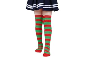 6-12 Years Girls Kids Striped Solid Colored Thigh High Socks Over Knee Thigh Socks Knee-High Warm Stocking Leg Warmer