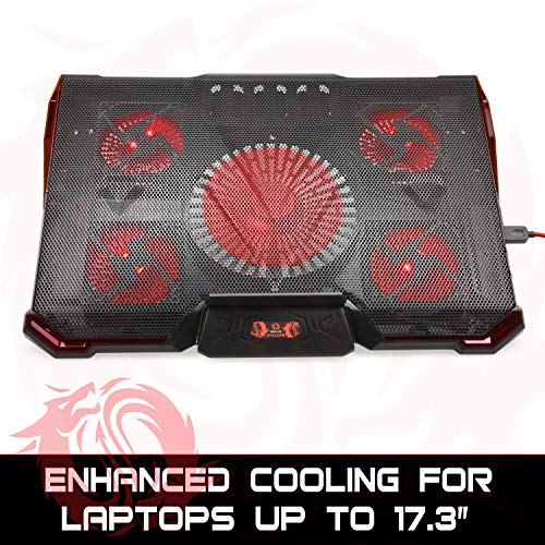Game Lab Cyclone E-Sport LED Cooling Pad for 15.6-17-Inch Laptops with Five Fans up to 2500 RPM
