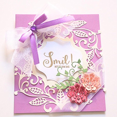 Jiayit Hot Sale Cutting Dies for Card Making, Love Flower Metal Cutting Dies Embossing Die Cuts Scrapbooking Dies Metal Cut For Card Present DIY Wedding Greeting Card (E)