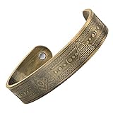 MasonicMan Masonic Men's Pure Copper Magnetic Therapy Adjustable Bracelet Bangle (Antique Gold Color with G)