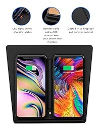 TapTes   Cargador inalámbrico modelo 3 Dual Qi inalámbrico para smartphone M3 para cualquier teléfono Qi activado, compatible con todos los modelos Tesla 3 excepto el estándar