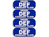 American Vinyl 4 Pack DEF Diesel Exhaust Fluid Stickers (bio Small Truck USA)