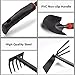 Evealyn Garden Tools Set with Garden Gloves,Soft Rubberized Non-Slip Handle Stainless Steel Gardening Work Transplanter Weeding Scarifying Pruning Digging Outdoor Equipment Kits 6 Piece (Black)thumb 2