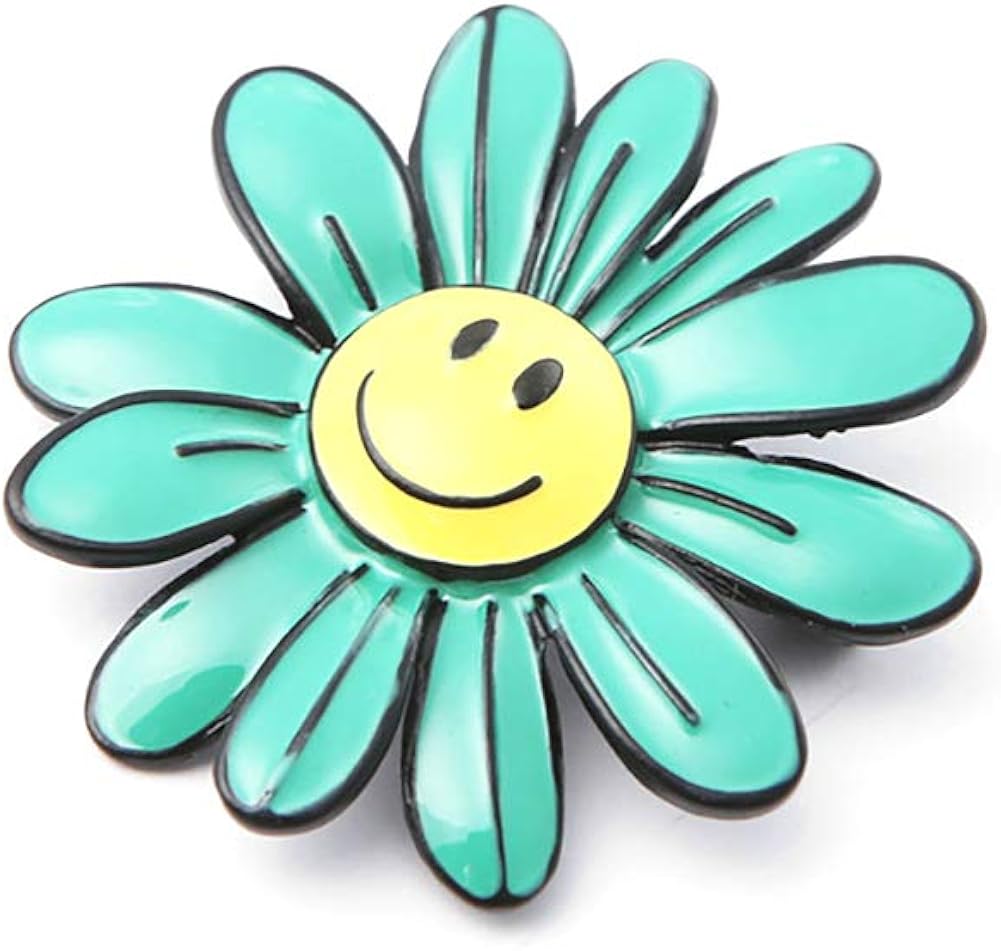 Amazon Com Cartoon Colorful Smile Emoji Sunflowers Flower Rainbow Metal Brooch Pins Jeans Bag Decoration For Women Fashion Jewelry Accessories Green Jewelry