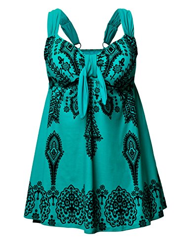 Retro Flower Print Swimdress and Shorts Retro Flower Print Swimdress and Shorts