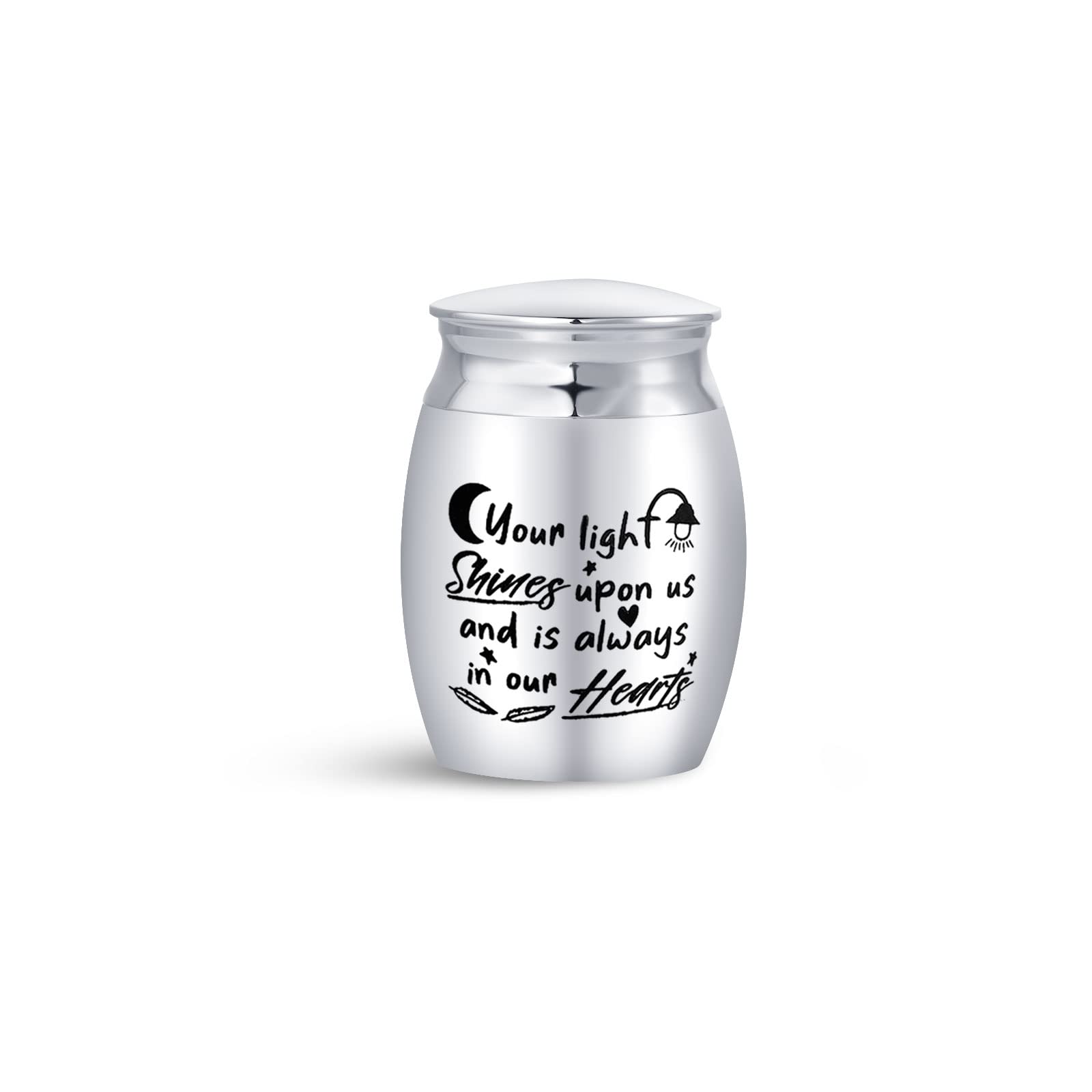 KunBead Jewelry Always In My Heart Small Cremation Urns for Ashes Holder Mini Keepsake Memorial Love Dog Cat Pet Ashes Urn