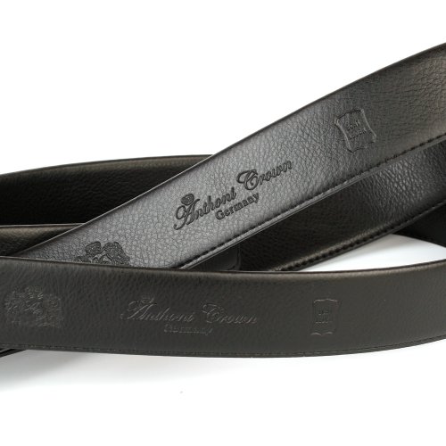 Anthoni Crown Leather Men`s Belt Black Carbon 36"-48" with Black Metallic Automatic Buckle/3ct10 (44)