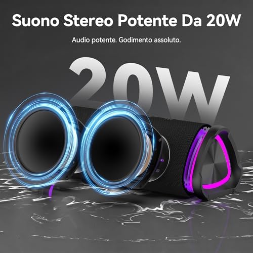 Cassa Bluetooth Altoparlante Portatile Wireless Speaker