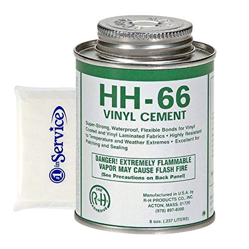 RH Adhesives HH-66 Industrial Strength Vinyl Cement Glue with Brush, 8 oz, Clear, Tissue Pack Included - Thumbnail 3