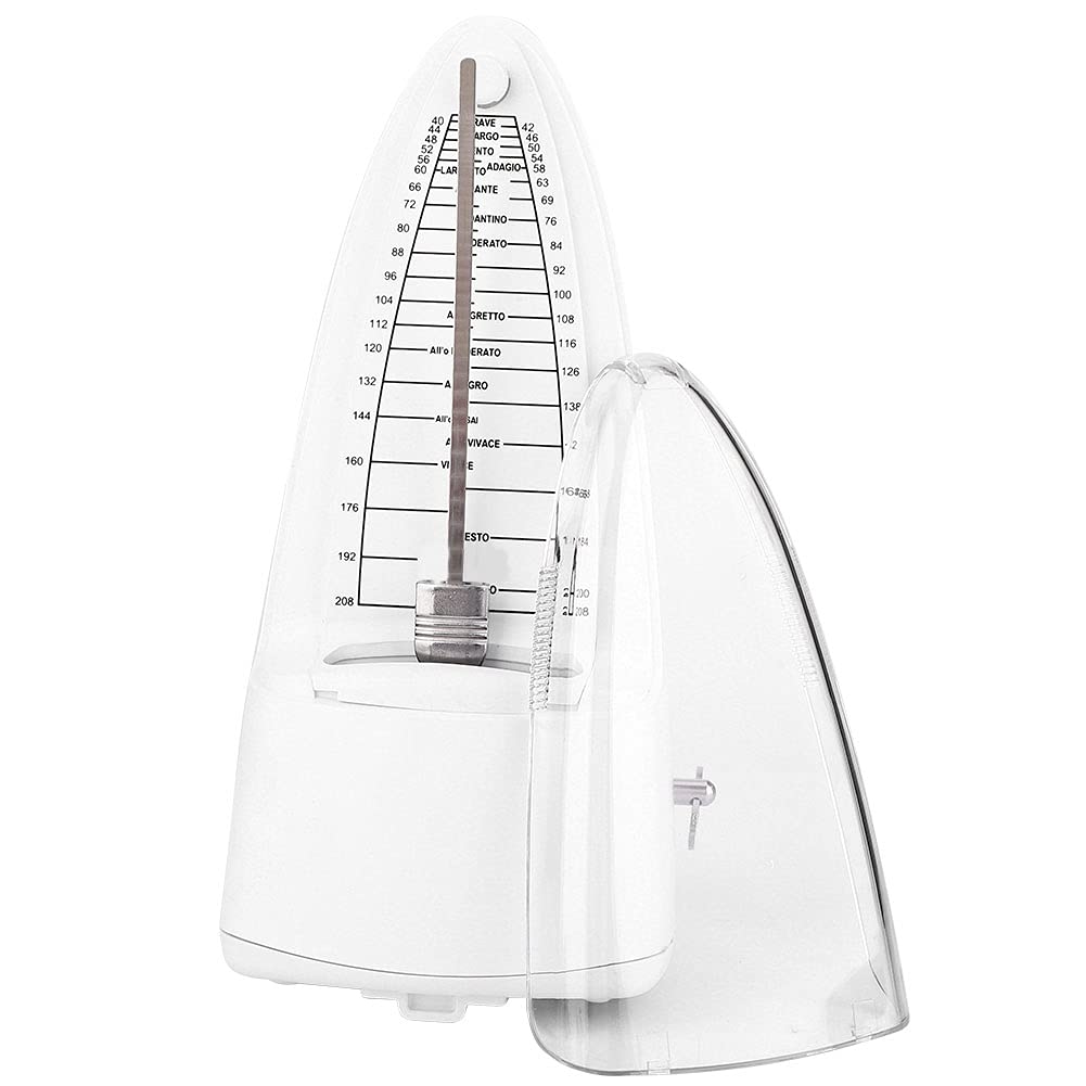 Dilwe Metronome, Mechanical Metronome Guitar Piano Drum Instrument Bullet Type Metronome Musical Accessory (White)