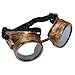 Steampunk Goggles Victorian Style Vintage Design in Antique Gold Tone,Dystopian Society Look (Clear)