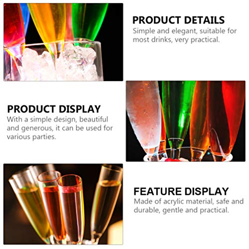 BESTonZON 7 Stück Bunte Champagner Toastflöten Acryl Champagner Flöte Set Toast Flöte Paar Champagner Wein… – Bild 5