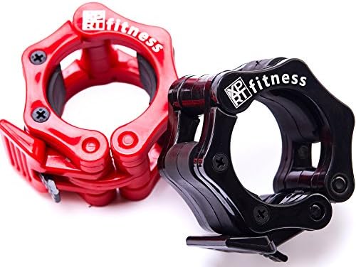 XPRT FITNESS Pair of 2'' Olympic Barbell Collars, quick release ABS Locking, great for Crossfit Training, Olympic wegiht lifting, Red
