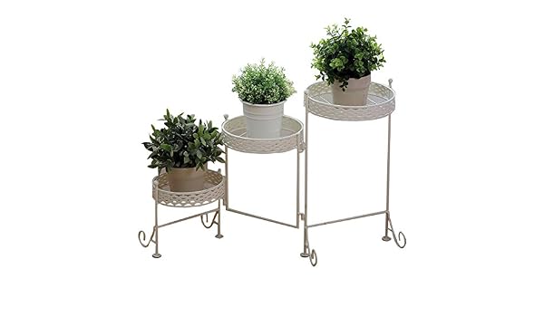 L;IAN Soporte de Flores de Hierro Forjado Plegable Giratorio ...