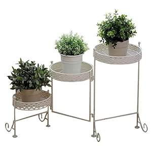 L;IAN Soporte de Flores de Hierro Forjado Plegable Giratorio ...