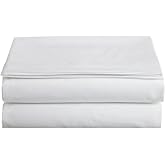 Celine Linen Hospitality Special Treatment Construction Luxurious Ultra Soft White Single Flat Sheet, Queen