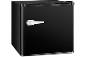 Electactic 1.2 Cu.ft Mini Freezer, Small Upright Freezer with Removable Shelf & 7 Adjustable Temperature Control, Energy Saving, Low Noise for Bedroom, Apartment, Home, Office, Black