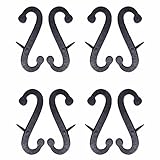 4 Pair Shutter Dog Scroll Black Hand Forged Iron