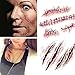 New Yisheng 10pcs Holiday party Masquerade Prank Horror Realistic Fake Bloody Wound Stitch Scar Scab Waterproof Temporary Tattoo Sticker Makeup Props