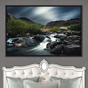 signwin Framed Canvas Wall Art Forest Rivers Group...