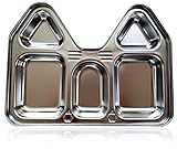 Kids Stainless Steel Section Plates, BPA Free Safe Fun Non-Toxic Highest Quality House Shape Divided Dish for Picky Eaters Babies Toddler Heavy Duty (2 Plates)