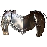 Medieval Iron Gorget Spaulders Arm Shoulder Set, Viking Crusader Pauldrons Armor,