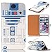R2D2 Robot Pattern Slim Wallet Card Flip Stand PU Leather Pouch Case Cover for Apple iPhone 6 Plus iPhone 6S Plus - Cool as Great Gift