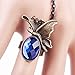 MEiySH Lolita Blue Butterfly Charm Lace Slave Bracelets with Ring fow Women