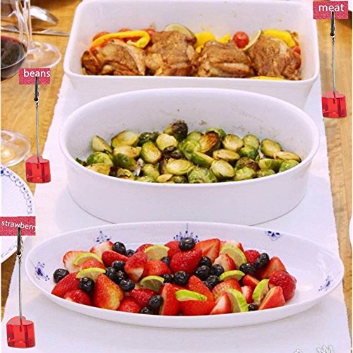 senover 10pcs Table Number Holder Name Place Card Holder Memo Clip Holder Stand Note Holder Pictures Card Paper Menu Clip (red heart)