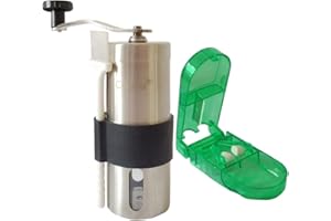 CoaGu 2-Pack Steel Pill Grinder: Crush Aspirins and Vitamins to a Fine Powder with Adjustable Setting and Cutter