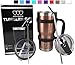 Gold Armour 30 oz Tumbler - 6 Piece Stainless Steel Insulated Water & Coffee Cup Tumbler with Straw, 2 Lids, Handle, Straw - 18/8 Double Vacuum Insulated Travel Flask (Rose Gold)