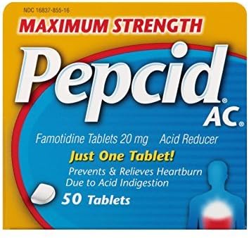 Maximum Strength Pepcid Ac Tablets, 50 Count - Pack of 6