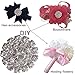 Arlai Pack of 36Pcs Flatback Silver Rhinestone Embellishments Jewelry Crystal Flower Button Accessory, DIY Wedding Decoration, Hair Accessories Bridal Bouquet Invitations
