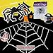 UNGLINGA Giant Yard Halloween Decorations Outdoor Spider Web with 50inch Big Spider and Stretch Cobweb Set Party Outside Decor Favor Triangular Mega Web 16 x 17 ft