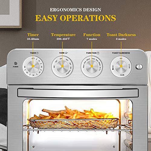 Geek Chef Air Fryer Toaster Oven, 6 Slice 24QT Convection Airfryer Countertop Oven, Roast, Bake
