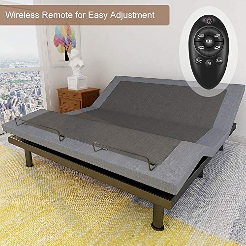 Milemont Adjustable Bed Base Frame Smart Electric Beds Foundation (King