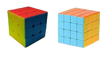 Combo Pack of High Speed Sticker Less Color Cube Neon 4 Way with 3 Way Sticker Less ( Combo Pack )