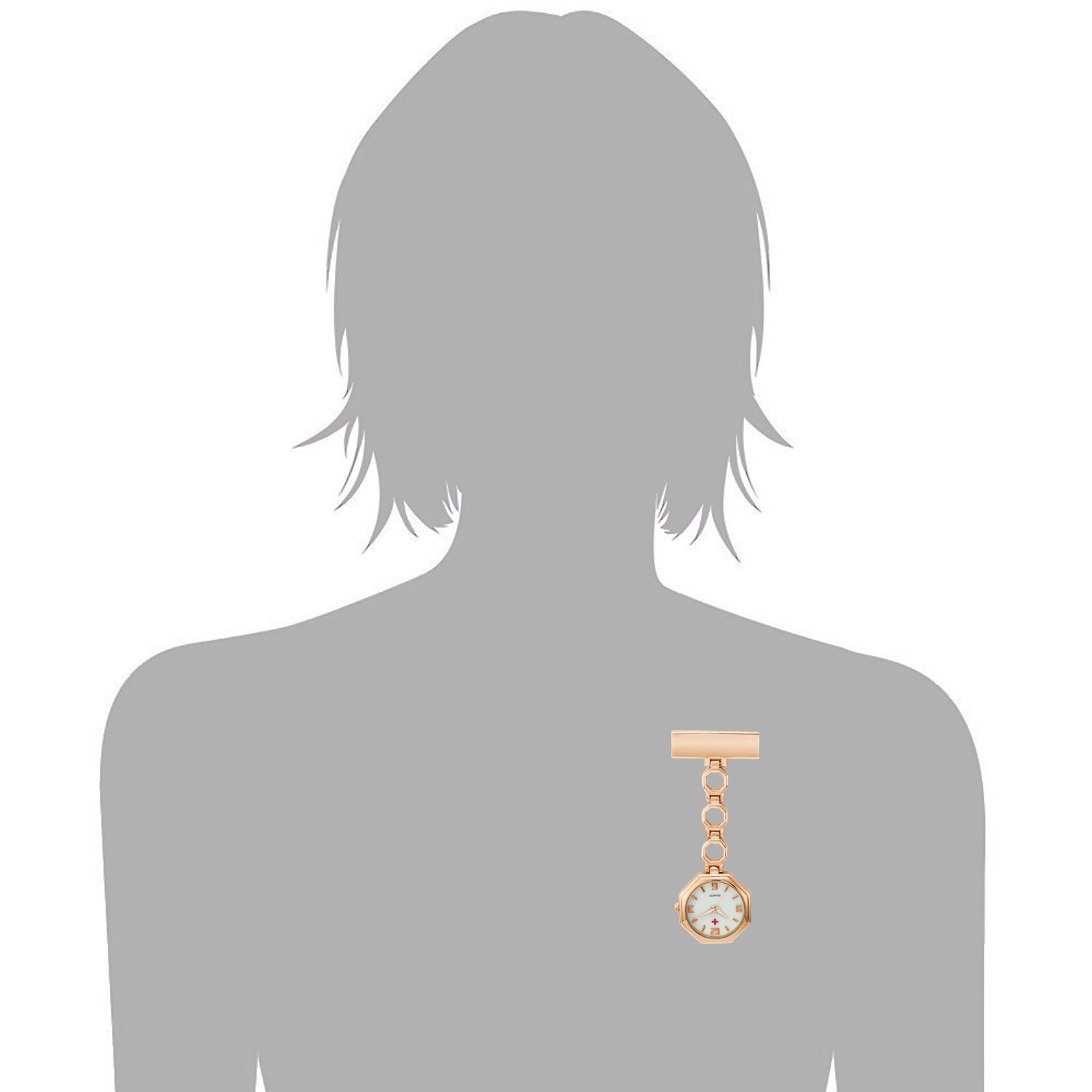 Sewor Medical Personnel en forme de coeur Band montre de poche 2 pcs à suspendre avec Deep Blue Marque Cuir Boîte cadeau idéal (Octogone)